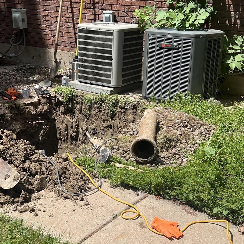 Plumbing excavation in Broomfield, CO