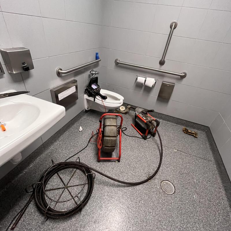 An emergency sewage backup repair.
